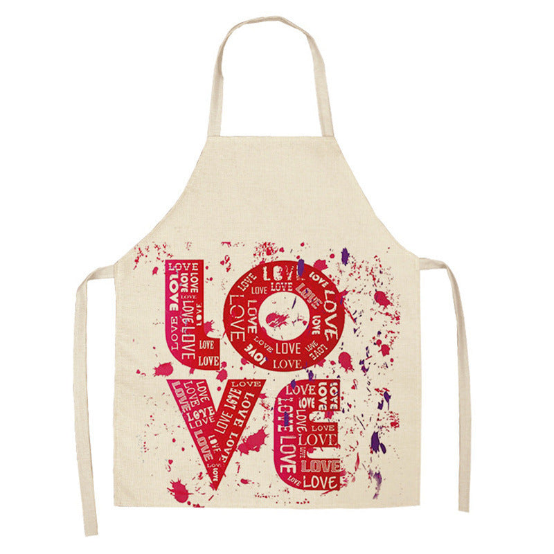 Red Lip Letters Apron – Oil-Proof, Stain-Resistant Kitchen Apron