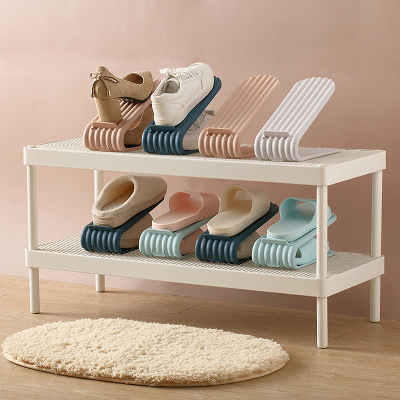 Storage Double Layer Shoe Support Adjustable Home Dormitory Storage