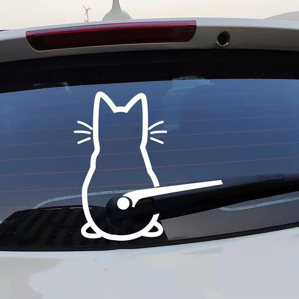 Personalized Cute Cat Shape Wiper Decoration Sticker – Fun Car Accessories