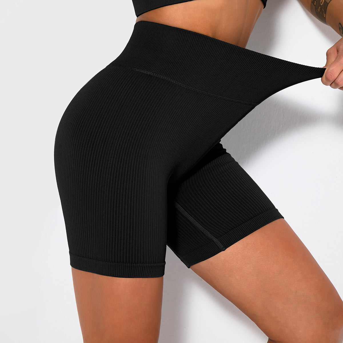 Elastic Compression Yoga Shorts for Women – Breathable & Quick-Dry