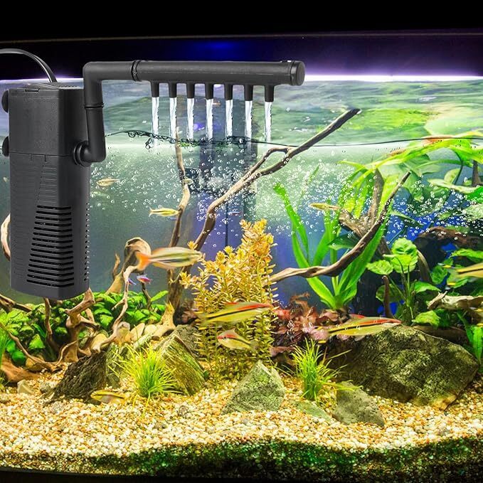 3 In1 Aquarium Fish Tank Filter Water Internal Purifier Filter Oxygen UK