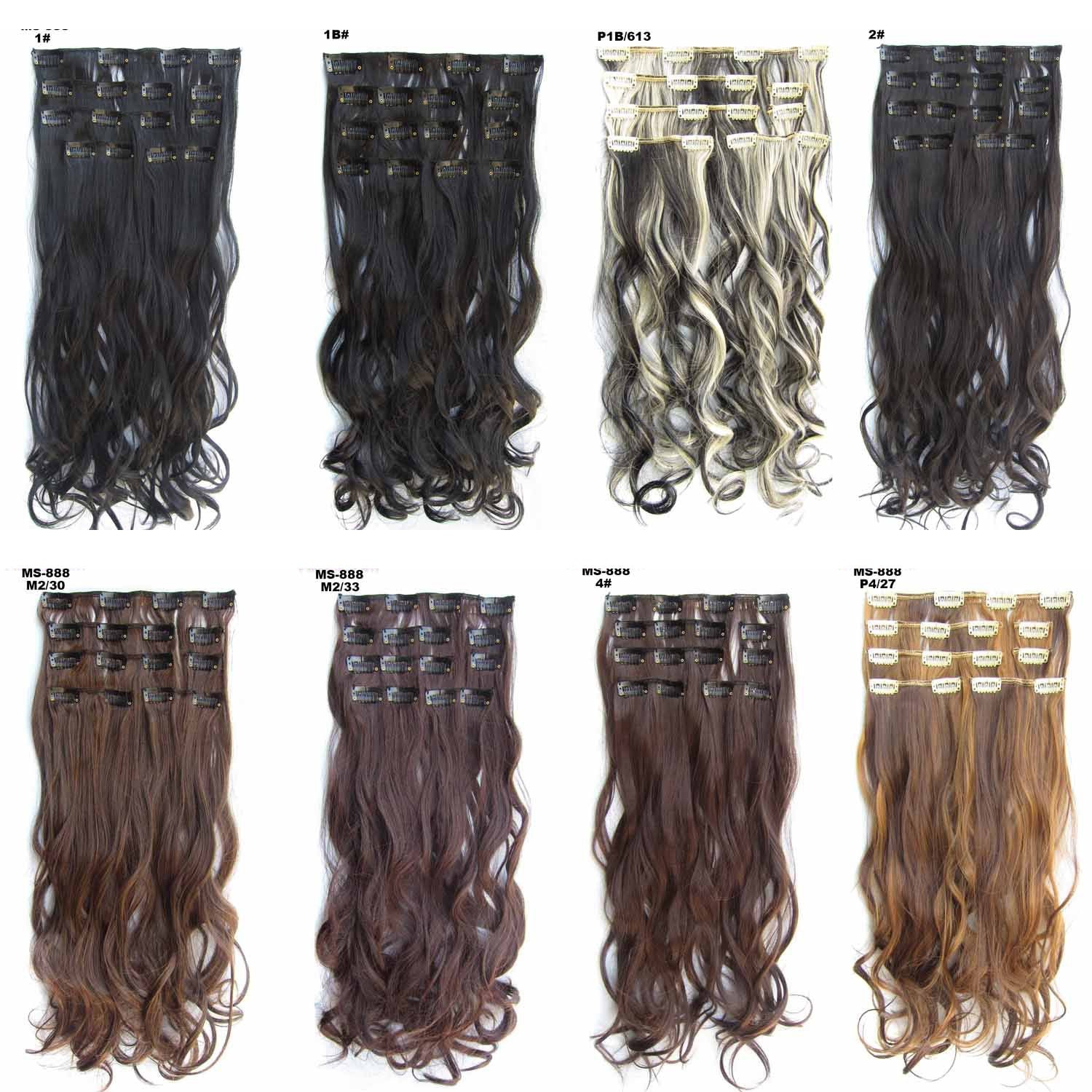 Chemical Fiber Clip Hair Extension Wig Set