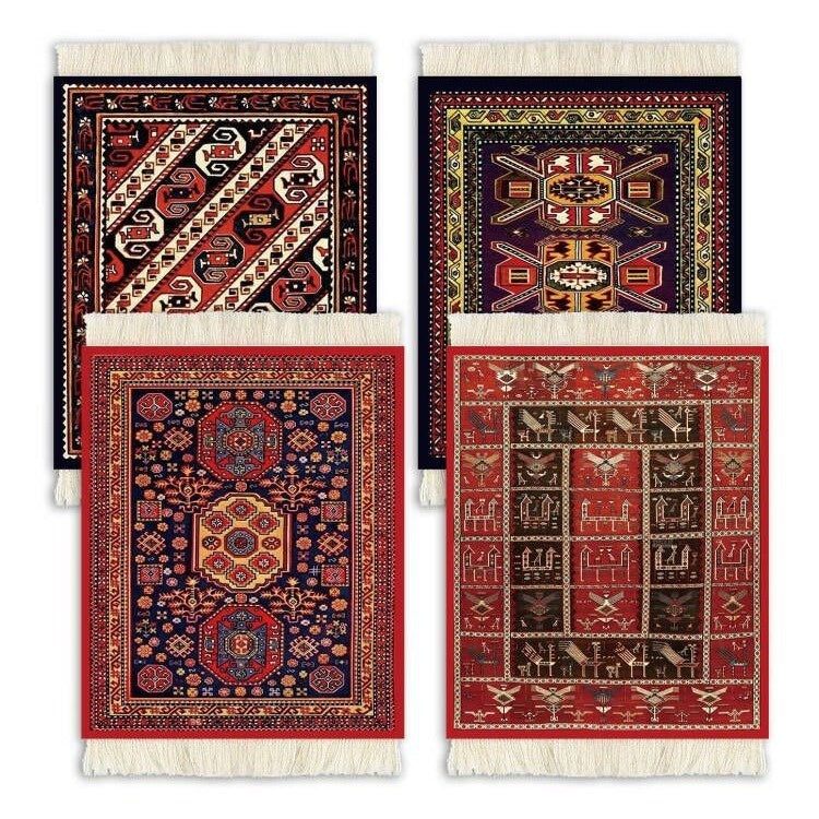 4 Sets Of Carpet Drinks Heat Insulation Coaster