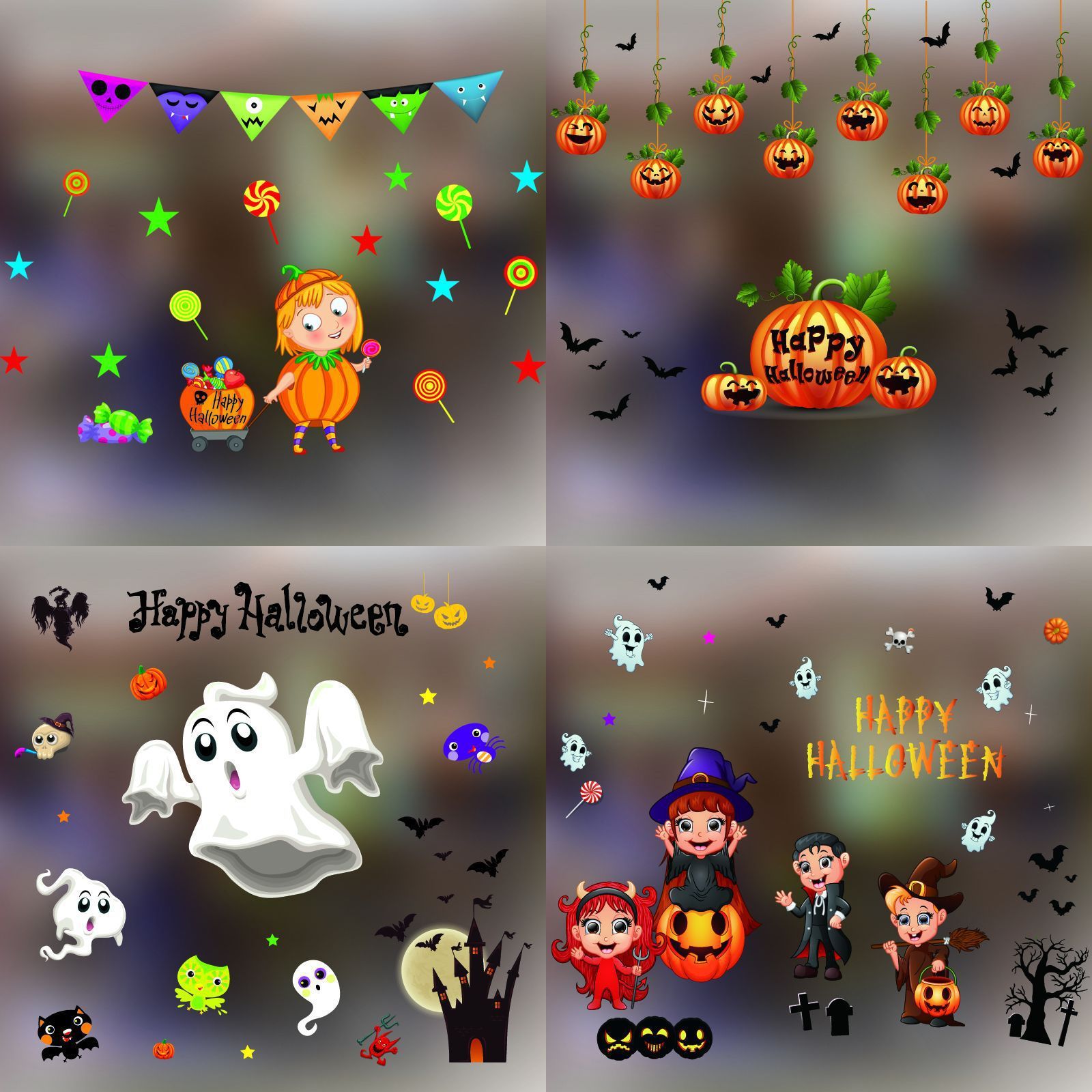Halloween Decoration Kindergarten Stickers Glass Door