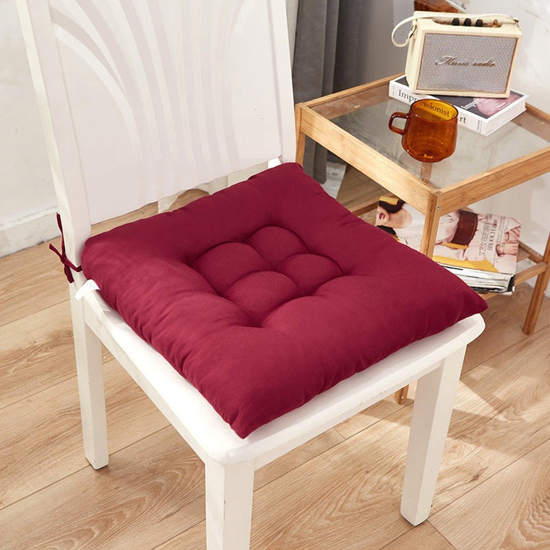 Brushed Thickened Solid Color Polyester Dining and Office Chair Cushion