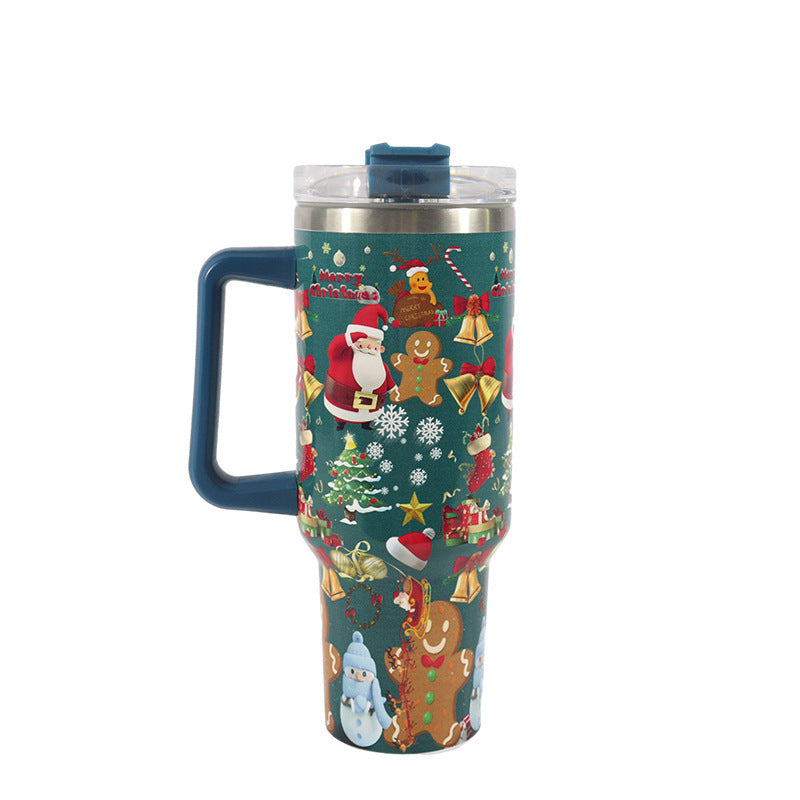 Christmas Vacuum Tumbler with Straw