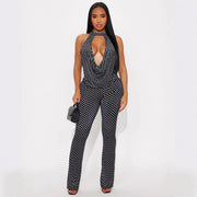 Women's Spot Print Chest-wrapped Hanging Suit