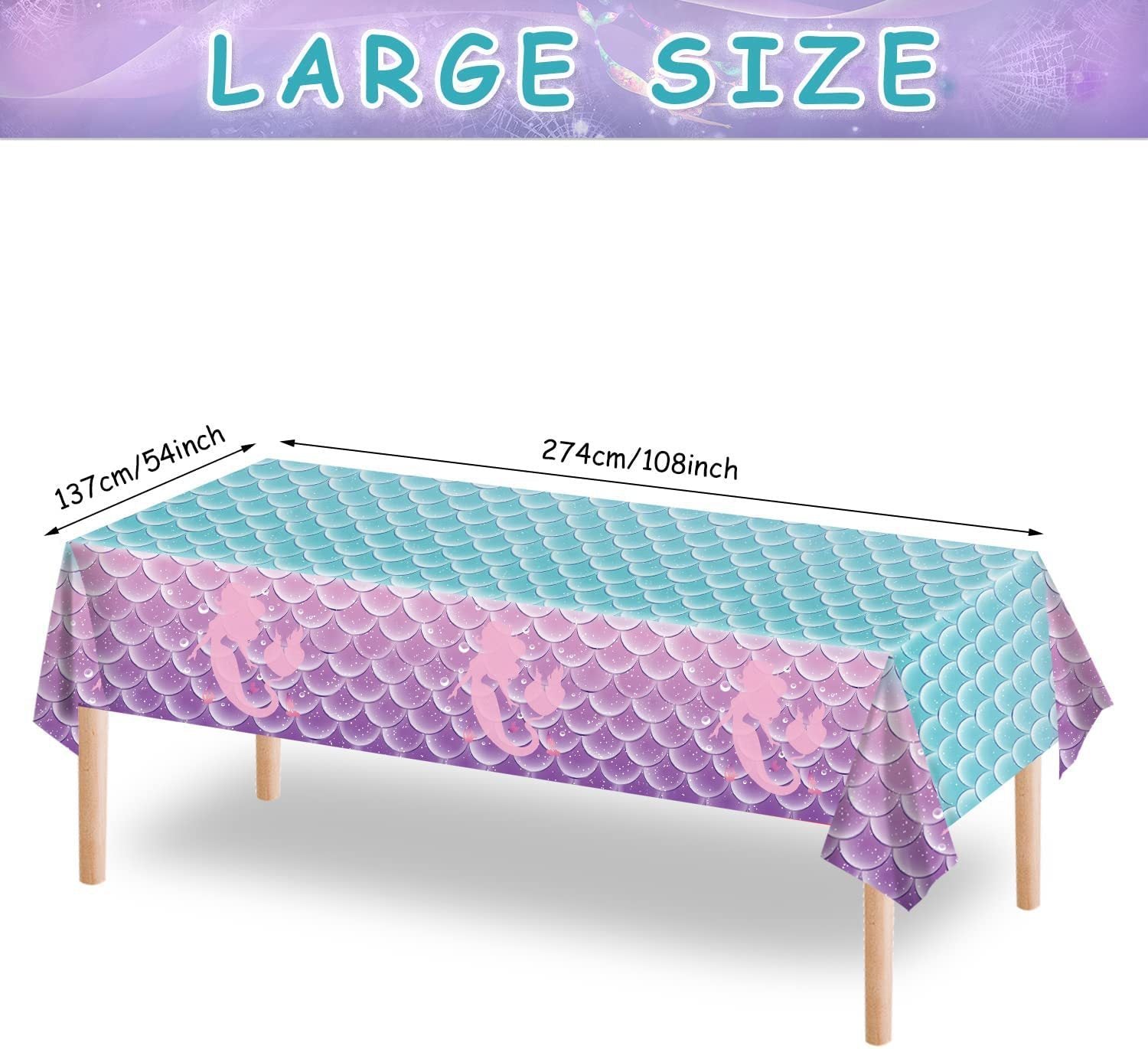 Mermaid Theme Tablecloth Party Birthday Disposable