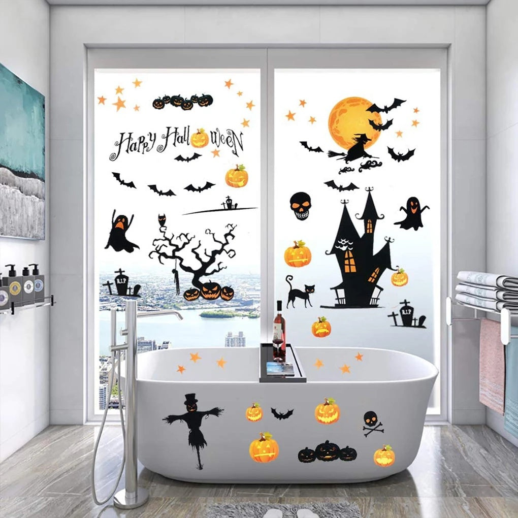 Halloween Bat Pumpkin Creative Decoration Stickers