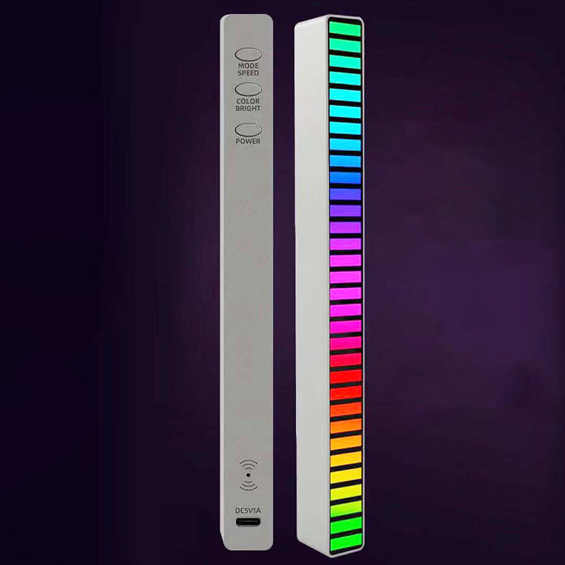 RGB Voice-Activated Music Rhythm Ambient Light with 32 LEDs and 18 Colors, Sound Control Lamp for Car and Home Decoration
