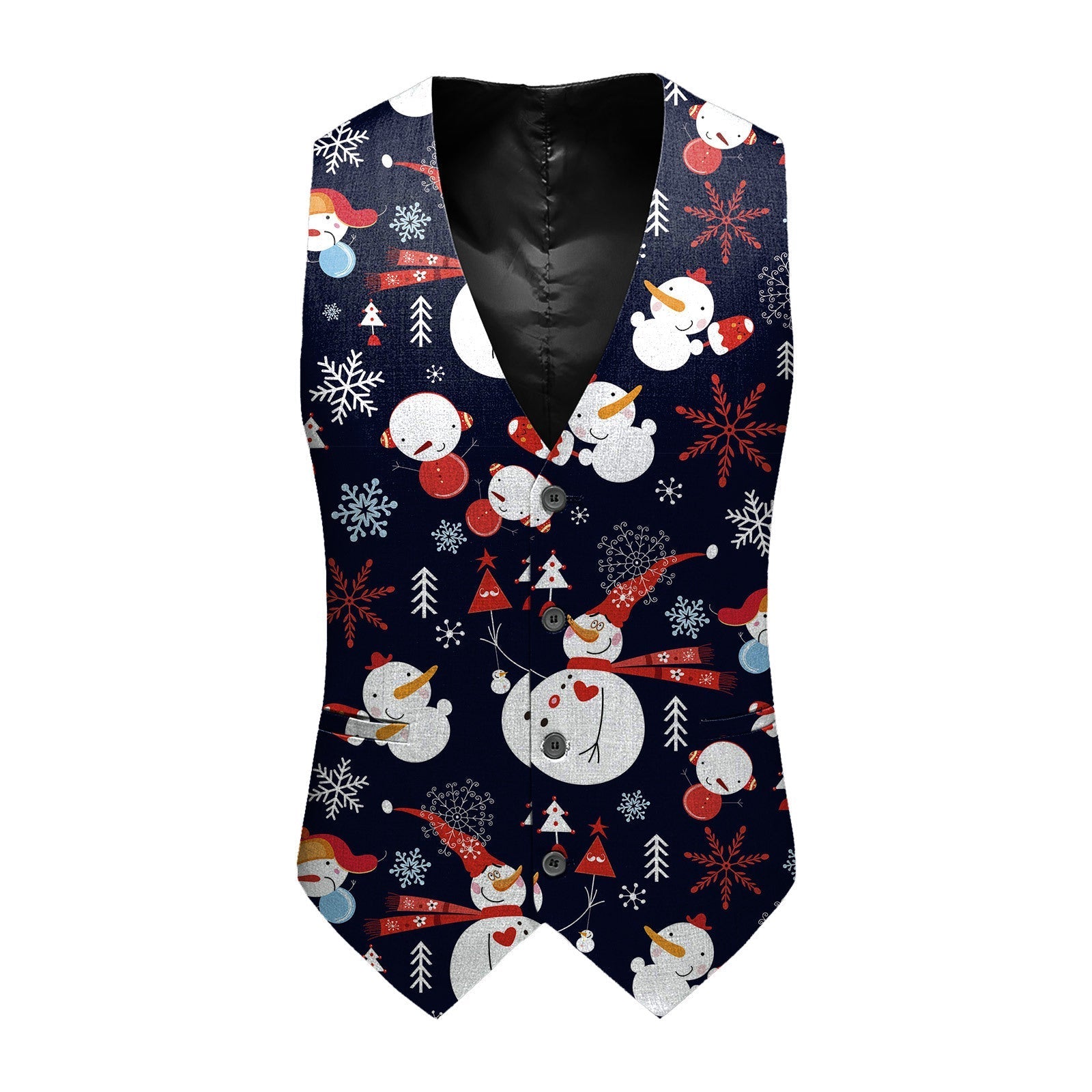 Slim Fit Printed Cotton Blend Vest Unisex Youth Casual