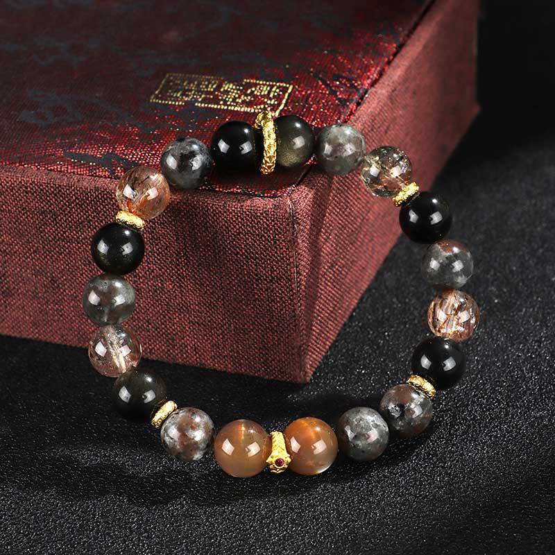 Black Sunstone Flame Stone Same Bracelet