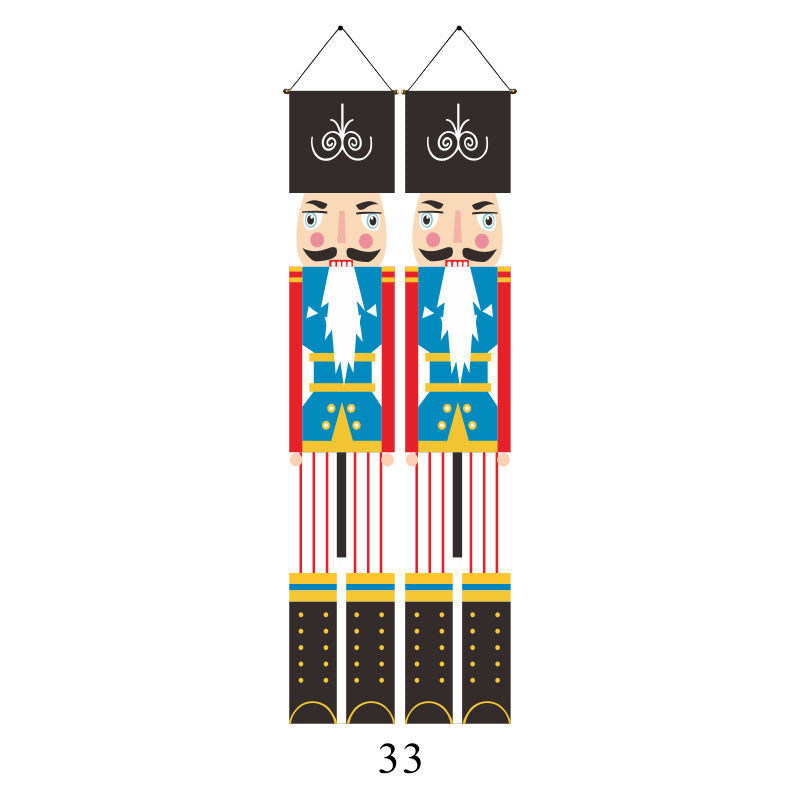 Christmas Lattice Couplet Curtain Hanging Flag Decoration