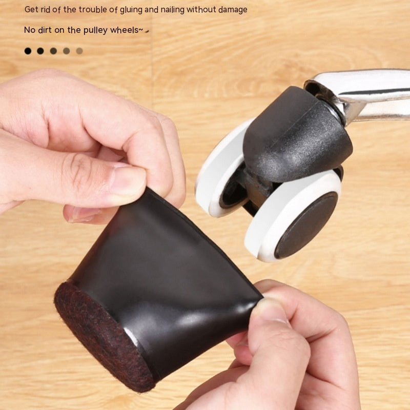 Thickened Wearable Wheel Chair Leg Cap Office Chair Universal Wheel Holder Anti-floor Scraping Board Protective Cover