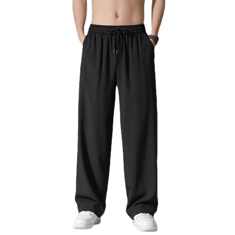 Men’s Ice Silk Quick-Dry Thin Wide-Leg Summer Pants