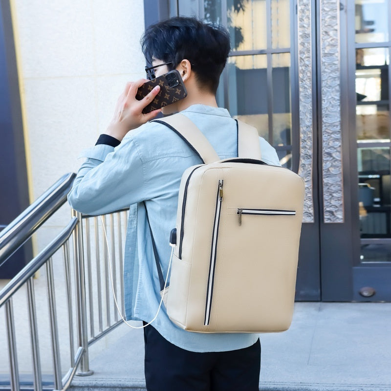 Men's Anti Theft Backpack Password Lock Solid Polyester
