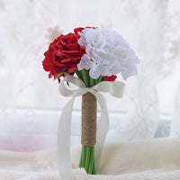 Red and white rose hydrangea