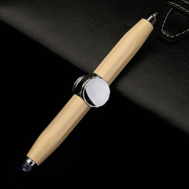 Creative LED Spinning Ballpoint Pen with Decompression Gyro for Office and School