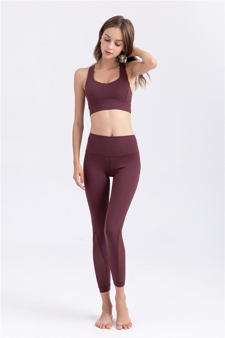 Reversible Brocade Nude Sports Leggings