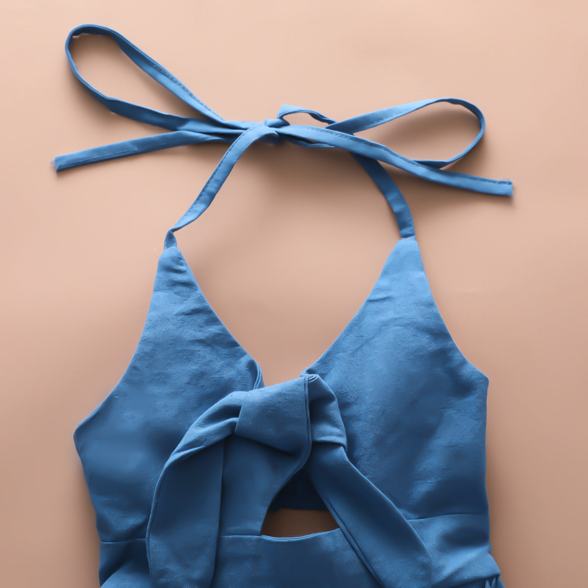 Children's Lace-up Halterneck Beach Jumpsuit