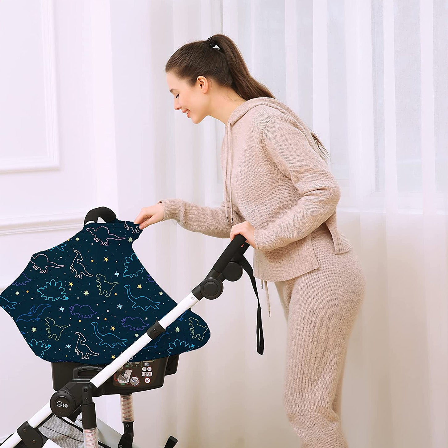 4-in-1 Baby Nursing Cover – Multifunctional Windproof Feeding Towel & Car Seat Visor