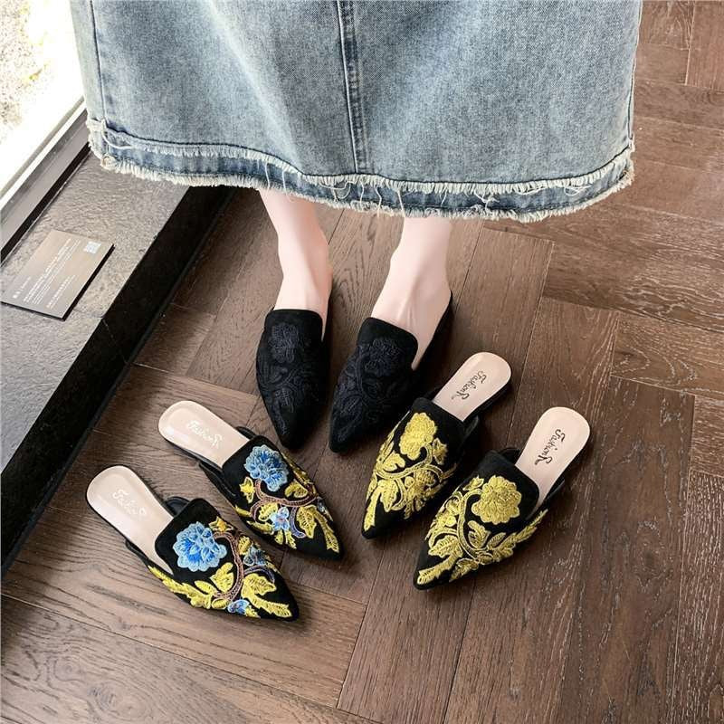 Baotou Embroidered Slippers Women's Summer National Style Fashion