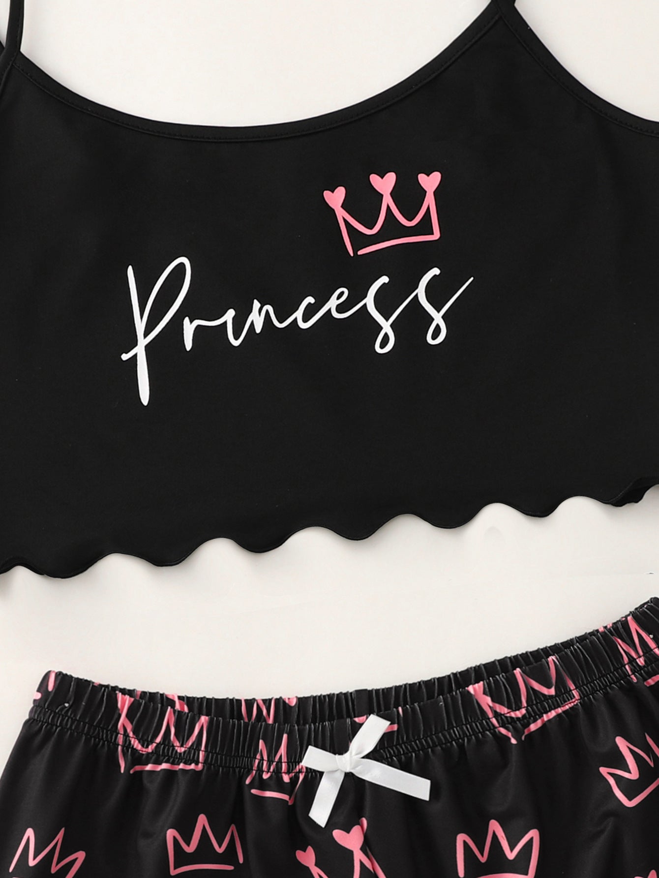 Letter Princess Printing Homewear With Braces Suit