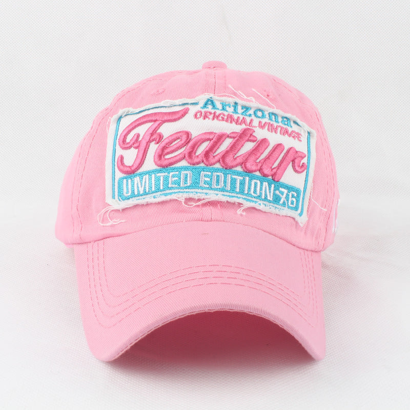 European and American Style Letter Embroidered Peaked Cap