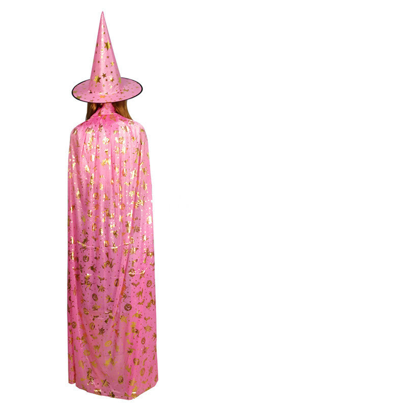 Halloween Cloak Children Adult Costume Props Bronzing Pumpkin Cloak Witch Cloak Cloak