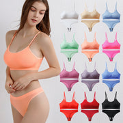 French Women's Wireless Push-Up Vest & Shorts Set