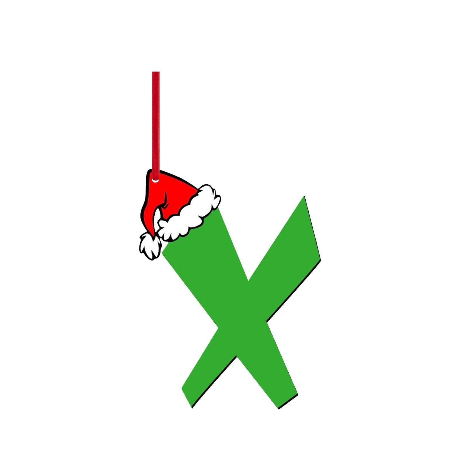 Christmas Tree Decorative Pendant Letters Hanging Decorations Grinch Christmas Hat
