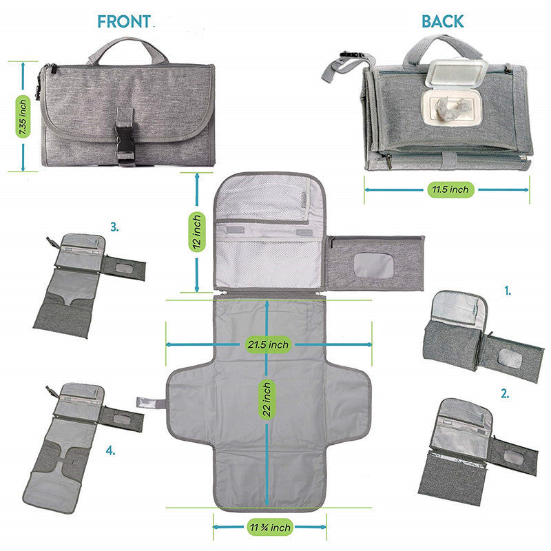 ComfyChange™ Portable Baby Diaper Pad – Waterproof & Foldable (64×54 cm)