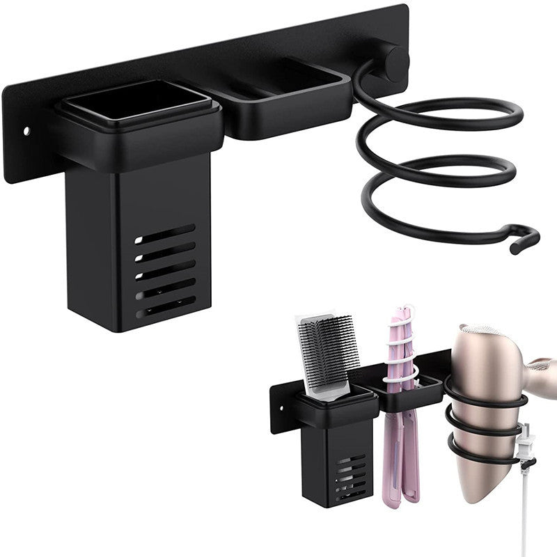 Bathroom Hair Dryer Holder – Wall-Mounted Storage Bracket, No-Drill