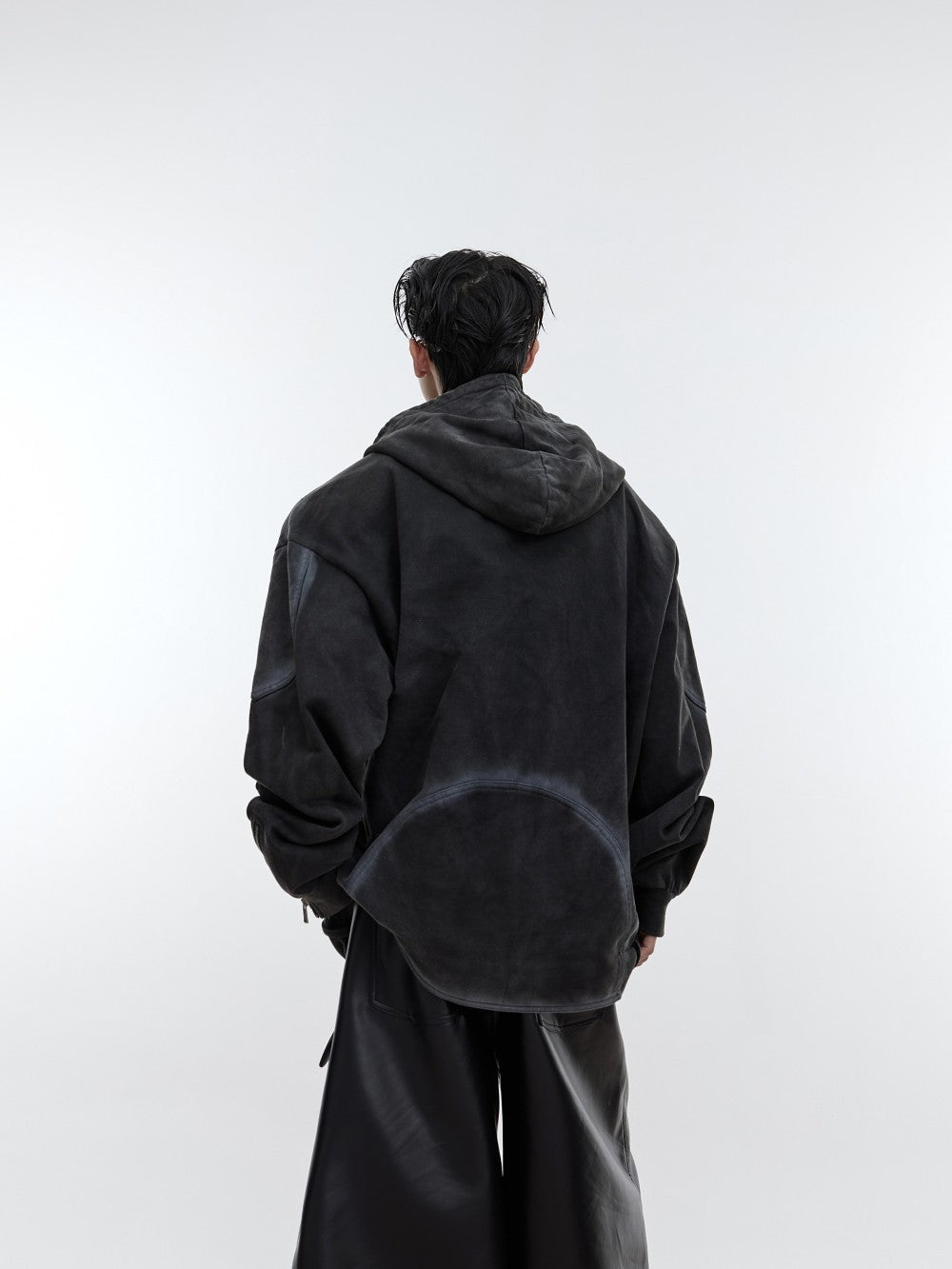 Washed Old Gray Hooded Hoodie For Men