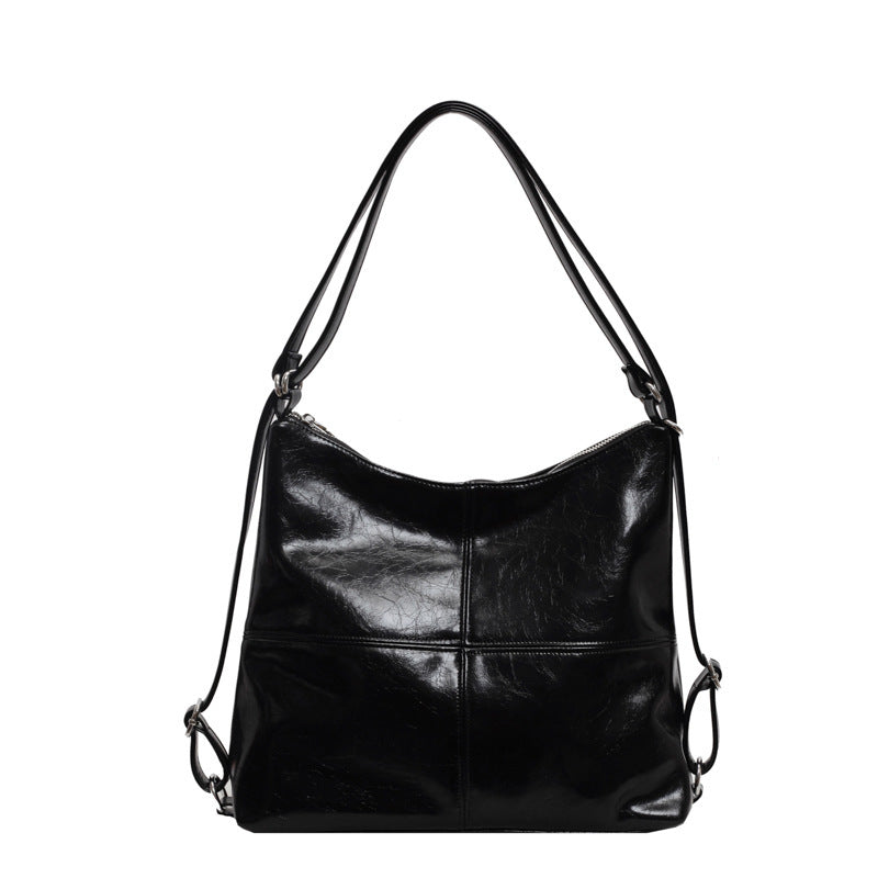 Women's Patchwork PU Tote Bag Crossbody Color Contrast