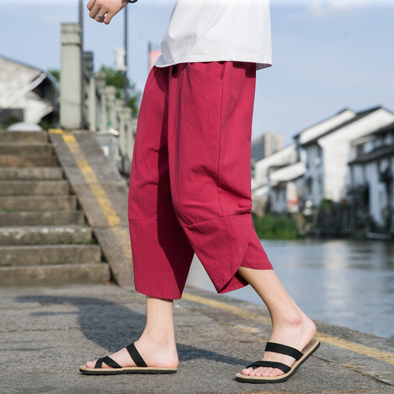 Men’s Linen Beach Pants – Thin Casual Comfortable Summer Trousers