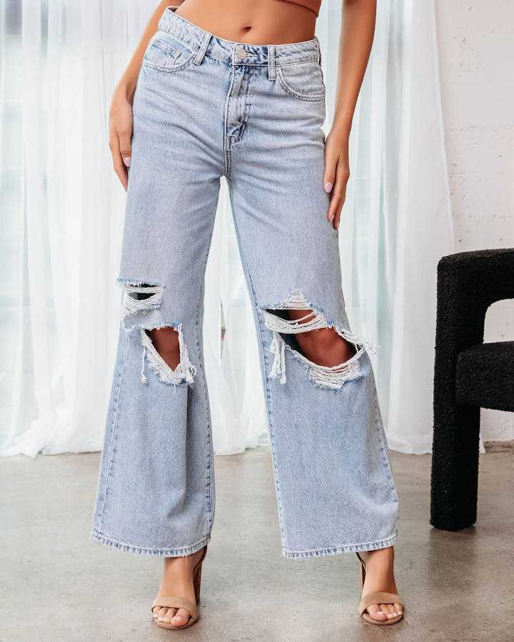 Ripped Slimming Jeans for Women – Skinny Fit Distressed Denim Pants