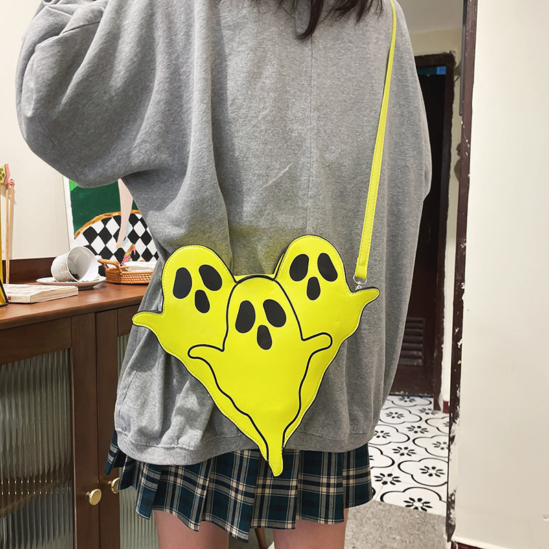 Halloween 3D Cartoon Ghost Bag – Cute Crossbody Shoulder Purse for Women and Girls