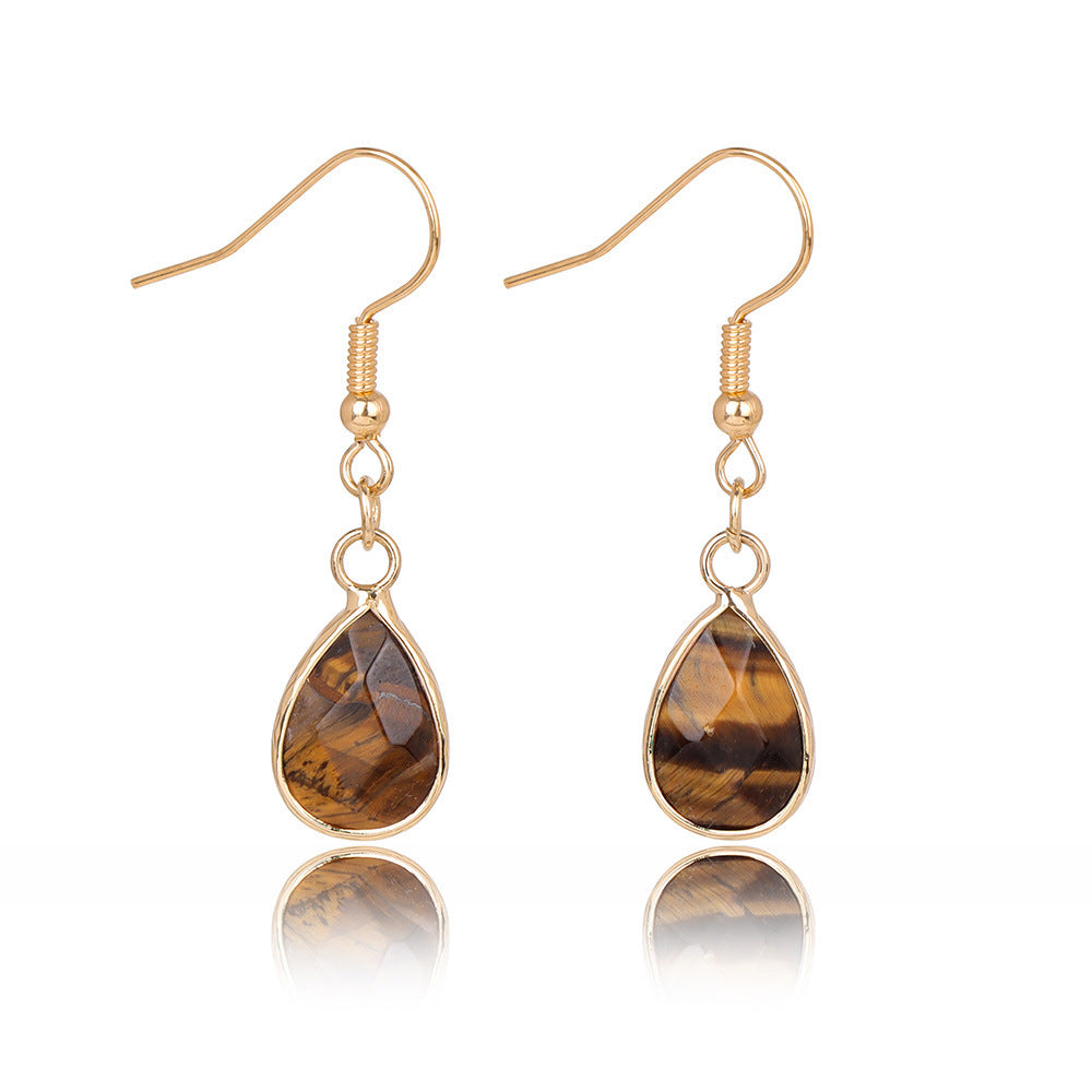 Female Versatile Stone Water Drop Pendant Earrings