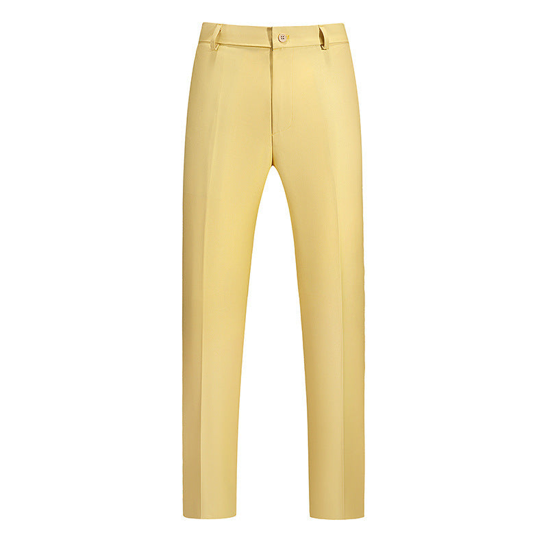 Boys Business Pants – Straight Solid Color Draping Effect Trousers
