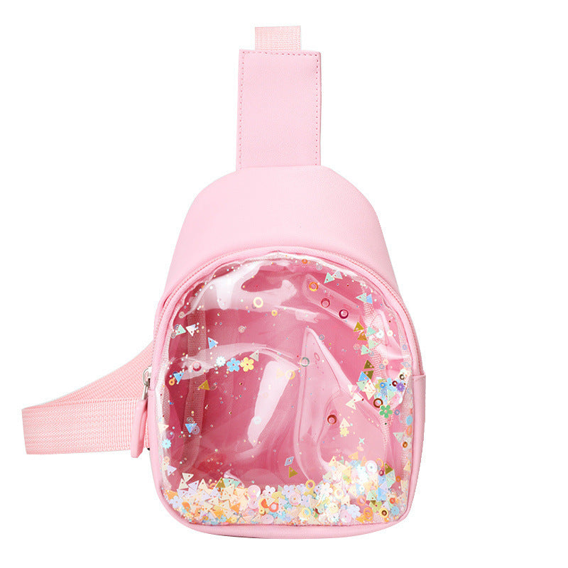 Kids' PU Leather Chest Bag – Solid Color, Lightweight & Stylish Shoulder Pack