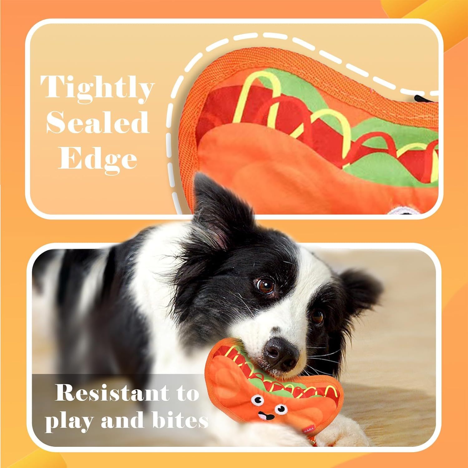 Durable Crinkle Squeaky Hamburger Dog Toy