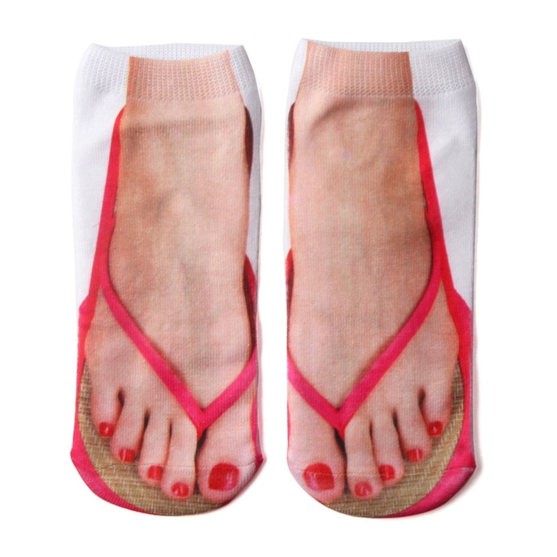 3D Printed Cartoon Flip Flop Socks for Couples