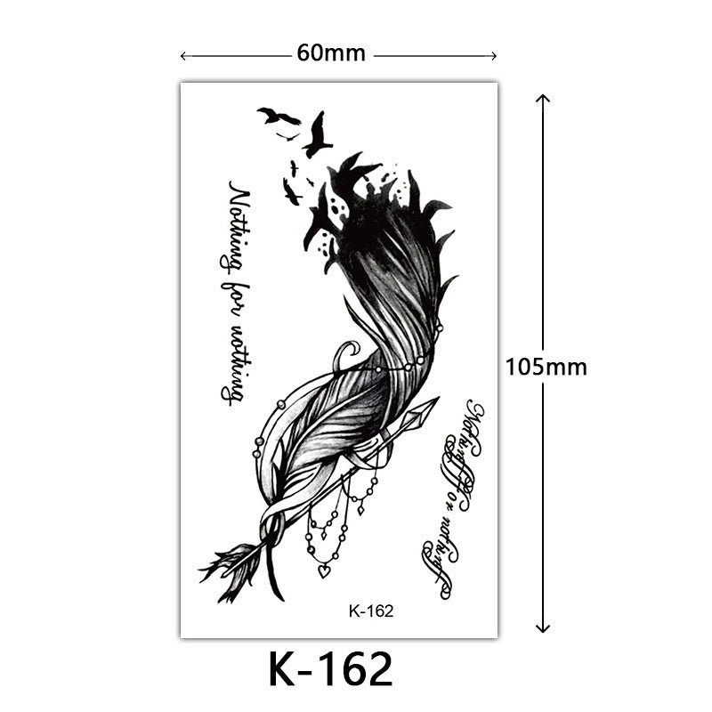 Tattoo Stickers – English Letters, Flowers, Butterfly Sketch Lines, Waterproof Temporary Tattoo