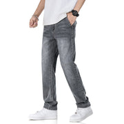 Men’s Light Business Jeans – Thin Loose Straight Casual Denim