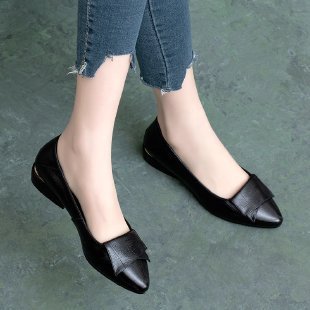 Pumps Women's Chunky Heel Mom Soft Leather Soft Bottom Leather Shoes