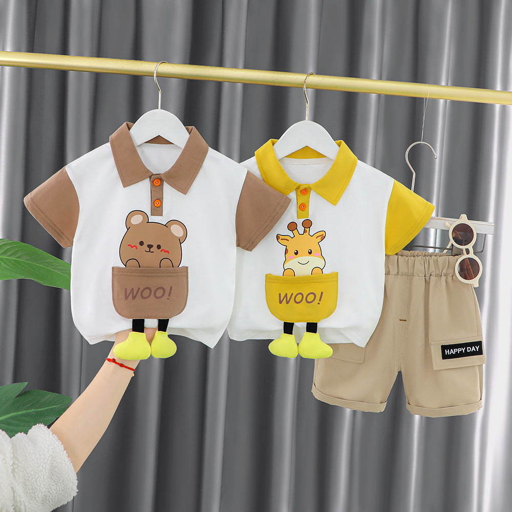 Boys' Summer Short Sleeve Shorts Suit