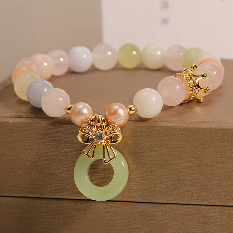 Jade Morgan Stone Mori Style High Sense Peace Buckle Bracelet