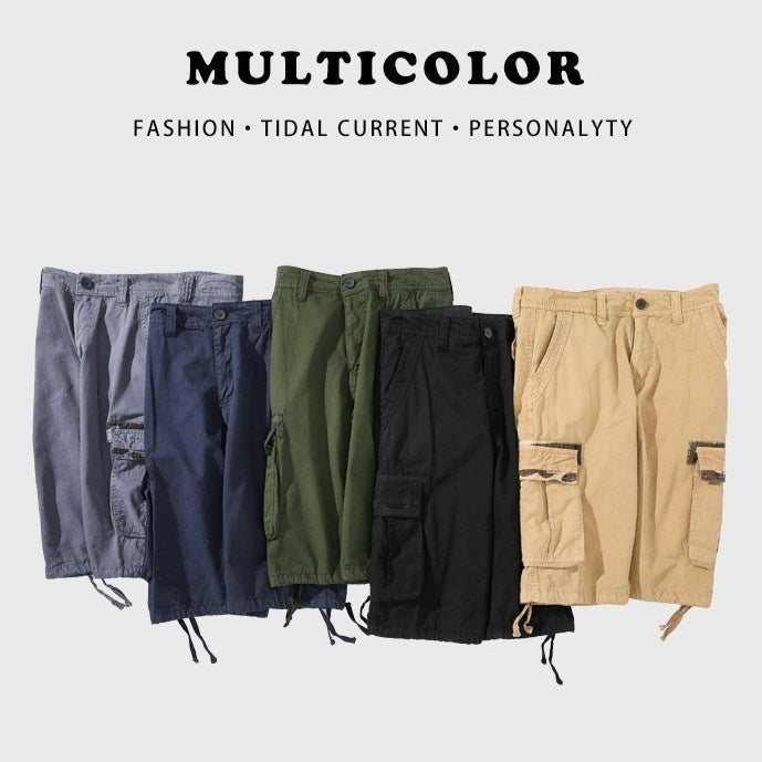 Workwear Shorts Men's Summer Solid Color Multi-pocket