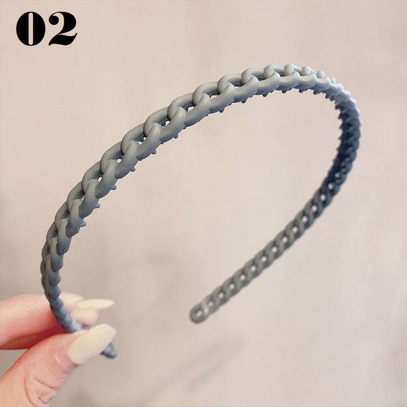 Simple Serrated Non-slip Solid Color Hair Headband